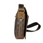 Waxed leather shoulder bag with flap in the color brown