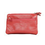 Key pouch made of red leather with 4 compartments and 2 key rings