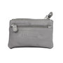 Key pouch made of grey leather with 4 compartments and 2 key rings