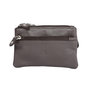 Key pouch made of dark brown leather with 4 compartments and 2 key rings