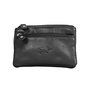 Key pouch made of black leather with 4 compartments and 2 key rings