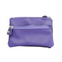 Key pouch made of dark purple leather with 4 compartments and 2 key rings