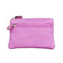Key pouch made of pink leather with 4 compartments and 2 key rings