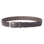 Italian dark brown leather belt with stylish little silver colored buckle