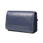 Dark blue cowhide anti skim wallet, medium
