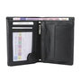 Compact black leather billfold euro wallet