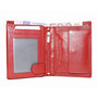 Compact red leather billfold euro wallet