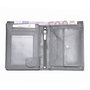 Compact grey leather billfold euro wallet