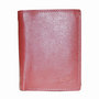 Compact dark red leather billfold euro wallet
