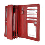 Red leather harmonica RFID wallet, large model