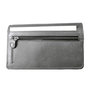 Grey leather harmonica RFID wallet, large model