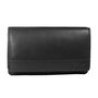 Black leather harmonica RFID wallet, large model