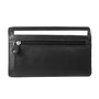 Black leather harmonica RFID wallet, large model