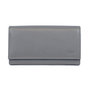 Grey ladies wallet with flap and snap closure