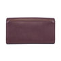 Burgundy red ladies wallet with flap and snap closure