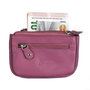 Key pouch made of pink leather with 3 compartments and 2 key rings