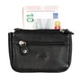 Key pouch made of black leather with 3 compartments and 2 key rings