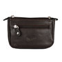 Key pouch made of dark brown leather with 3 compartments and 2 key rings