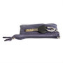 Key pouch made of dark purple cowhide with 2 compartments with zipper and 1 key ring