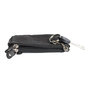 Key pouch made of black buffalo leather with 3 compartments with zipper and 2 key rings