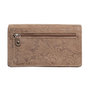 Wallet In Cognac Colored Leather With Floral Print