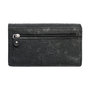  Large ladies wallet of black leather with floral print