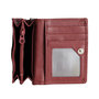 Mini ladies wallet made of dark red cowhide leather