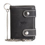 Men's wallet with chain of black buffalo leather