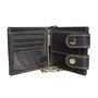 Black Leather Wallet For Men with Chain