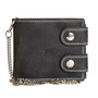 Black Leather Wallet For Men with Chain