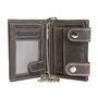 Men's Wallet With Chain Of Dark Brown Leather