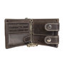 Wallet with Chain for Men in Dark Brown Buffalo Leather