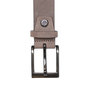 Leather belt, 3 cm wide, dark brown with silver buckle