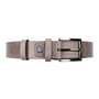 Leather belt, 3.5 cm wide, vintage look with silver buckle