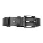 Black Leather Belt - 4 cm Wide With Silver Buckle