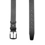 Black Leather Belt - 4 cm Wide With Silver Buckle