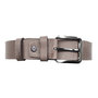 Leather belt, 4 cm wide, vintage look with silver buckle