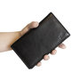 Black Leather Ladies Wallet with Double Flap
