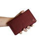 Spacious Ladies Wallet of Dark Red Leather