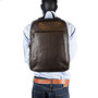 Laptop Backpack in Smooth Black Cowhide Leather