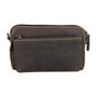 Shoulder bag - Bum bag - Clutch Of Dark Brown Buffalo Leather