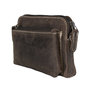 Shoulder bag - Bum bag - Clutch Of Dark Brown Buffalo Leather