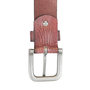  Bordeaux Red Leather Belt, 3.5 cm Wide