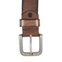 Brown Leather Belt Made Of Genuine Leather - 3.5 cm Wide