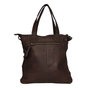 Ladies Shoulder Bag Of Dark Brown Braided Leather