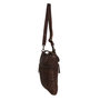Ladies Shoulder Bag Of Dark Brown Braided Leather