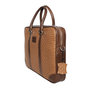 Laptop Bag Of Light Brown Leather With Print
