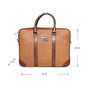 Laptop Bag Of Light Brown Leather With Print