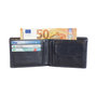 Dark Blue Mens Billfold Wallet With A Braided Leather Print