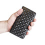 Black Leather Phone Case With A Braided Leather Print
